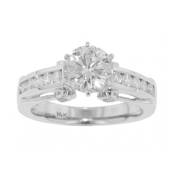 2.02 ct Ladies Round Cut Diamond Enagegment Ring In Channel Setting